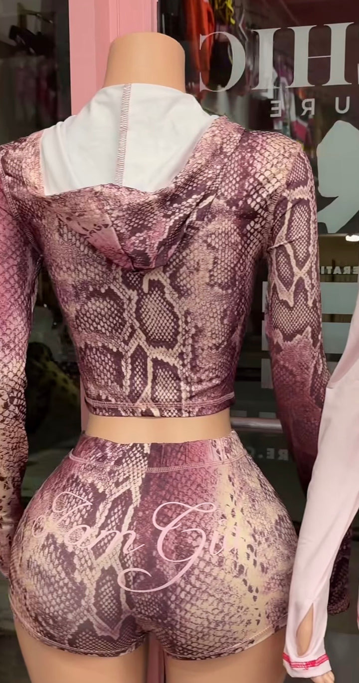 GIA SHORT SET (SNAKE PRINT)